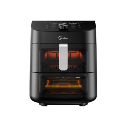 Midea Two Zone Airfryer | MAD1100DADK | Power 1850 W | Capacity 4.4/6.4 L | Rapid Air technology | Black