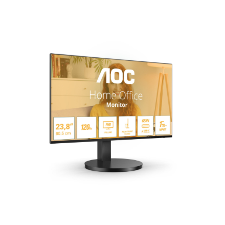 AOC 24B3CF2 | 23.8 " | IPS | FHD | 16:9 | 120 Hz | 4 ms | 1920 x 1080 pixels | 300 cd/m² | HDMI ports quantity 1 | Black