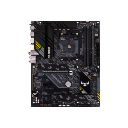 Asus | TUF GAMING B550-PLUS WIFI II | Processor family AMD | Processor socket AM4 | DDR4 DIMM | Memory slots 4 | Supported hard disk drive interfaces SATA, M.2 | Number of SATA connectors 6 | Chipset AMD B550 | 30.5cm x 24.4cm