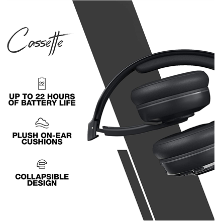 Skullcandy | Wireless Headphones | Cassette | Wireless/Wired | On-Ear | Microphone | Black | Wireless