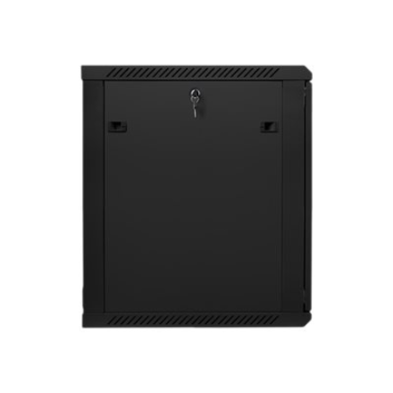 Lanberg | Rack cabinet 19" wall-mount 15U/600x600 (flat pack) with glass door | WF01-6615-10B | Black