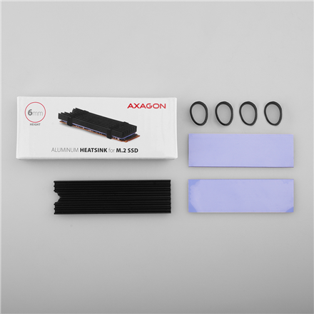 AXAGON Passive aluminum heatsink for all M.2 SSDs, size 2280, high 6 mm | CLR-M2L6