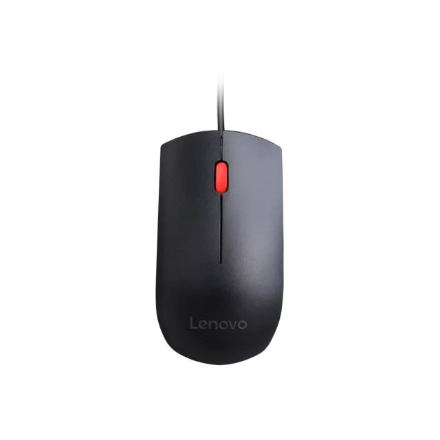 Lenovo Essential USB Wired Mouse, 1600 DPI, 1.8 m, 3 Buttons, Black | Lenovo | Essential USB Mouse | wired | Optical sensor | Black