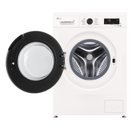 LG F2X10S7NWK | Washing Machine | Energy efficiency class A | Front loading | Washing capacity 7 kg | 1200 RPM | Depth 44 cm | Width 60 cm | Display | LED | Steam function | Essence White (Glossy) | Wi-Fi