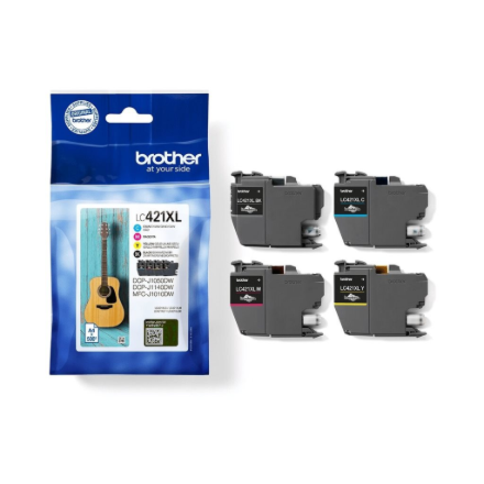 Brother LC421XLVAL Ink Cartridge Multipack | Brother Brother LC | LC421XLVAL | Brother LC421XL - 4-pack - XL - black, yellow, cyan, magenta - original - ink cartridge | Ink cartridge | Black, yellow, cyan, magenta