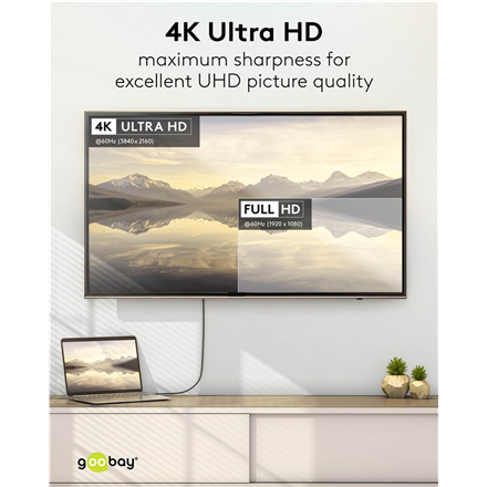Goobay USB-C to HDMI Cable 4K at 60 Hz, 1 m | 75696