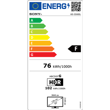 Sony | TV | KD55X85L | 55" (139cm) | Smart TV | Android | 4K UHD | Black