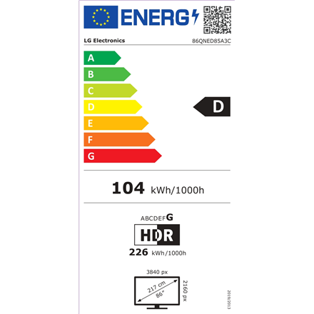 LG TV | 86QNED85A3C | 86 | Smart TV | webOS 25 | 4K UHD