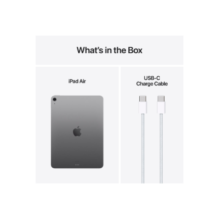 Apple | iPad Air | 11 " | Space Gray | IPS | 2360 x 1640 pixels | Apple M3 | 8 GB | 256 GB | Wi-Fi | Front camera | 12 MP | Rear camera | 12 MP | Bluetooth | 5.3 | iPadOS | USB-C charging cable