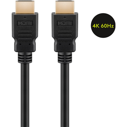 Goobay 60627 High Speed HDMI Cable with Ethernet, 4K/60Hz, Black | HDMI | 15 m