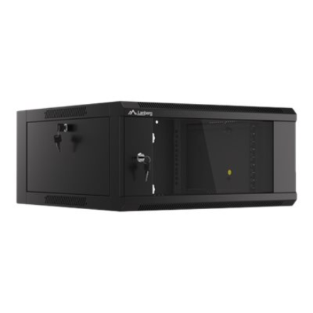 Lanberg | Rack cabinet 19" wall-mounted 4U 600 fast assembly (flat pack) | WFFA-5604-10B | Black