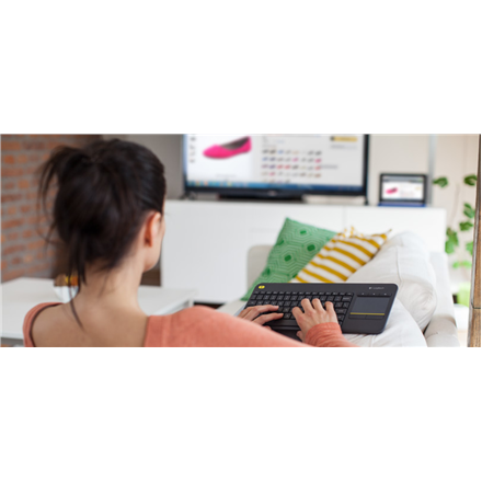 Logitech | K400 Plus | Keyboard with Trackpad | Wireless | US | Black