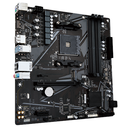 Gigabyte | A520M DS3H V2 | Processor family AMD | Processor socket AM4 | DDR4 DIMM | Memory slots 2 | Number of SATA connectors 4 | Chipset AMD A520 | Micro ATX