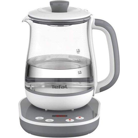 TEFAL BJ551B10 | Tea Kettle | 1400 W | 1.5 L | Glass | 360° rotational base | White/Grey