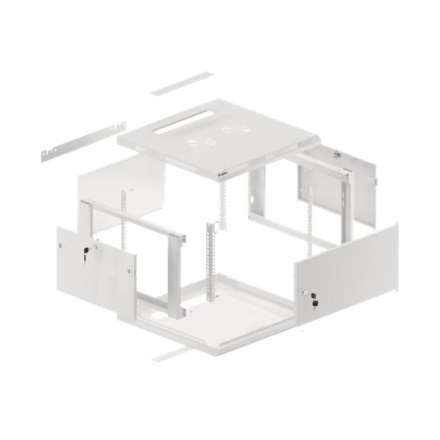 Lanberg | Rack cabinet 19" wall-mount 12U/600x450 for self-assembly with metal door (flat pack) | WF01-6412-00S | Grey