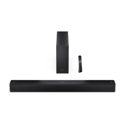 Sharp 2.1 Dolby Atmos/DTS Virtual:X Soundbar with Slim Wireless Subwoofer | HT-SBW310 | 330 W | Bluetooth | Black | Wireless connection