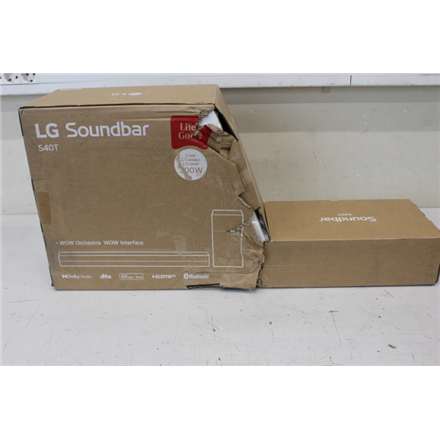 SALE OUT. LG Soundbar S40T for TV 2.1 ch. with Bluetooth | LG Soundbar 2.1 Channel Sound System | S40T | 27 " | IPS | FHD | 16:9 | 60 Hz | 14 ms | 1920 x 1080 | 250 cd/m² | HDMI ports quantity 2 | Black | Warranty 24 month(s) | DAMAGED PACKAGING | Bluetooth