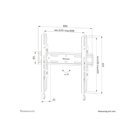 Neomounts Wall mount | WL30S-850BL14 TV mount | Micro adjustment | 32-75 " | Maximum weight (capacity) 50 kg | Black