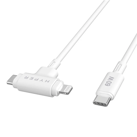 Hyper | HyperJuice Silicone USB-C to USB-C and Lightning Hybrid 60W Cable