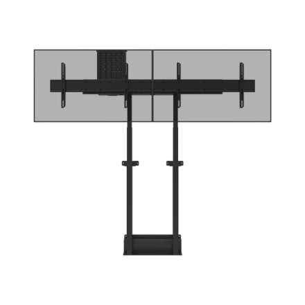 Neomounts Floor stand | ADM-875BL2 Dual screen adapter | Adjustable Height | 42-65 " | Maximum weight (capacity) 40 kg | Black