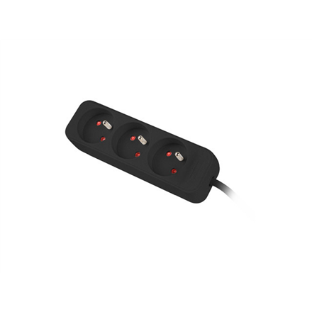 Lanberg Cable Power Strip, 3X French Outlets Quality-Grade Copper, 1.5 m | PS0-03E-0150-BK