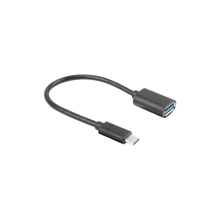 Lanberg Adapter Cable USB-C(M) 3.1 -> USB-A(F) 15 cm, Black | AD-UC-UA-04