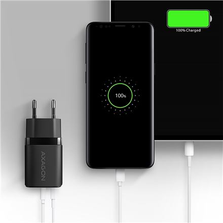 AXAGON Wallcharger 2x port (USB-A + USB-C), 20W | ACU-PQ20