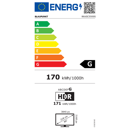 Blaupunkt LED TV | 86UGC5500S | 86 | Smart TV | Google TV | UHD | Black