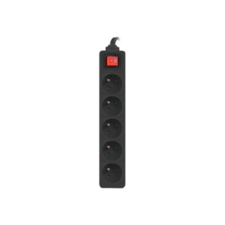 Lanberg Cable Power Strip, 5X French Outlets with Switch, Quality-Grade Copper, 1.5 m | PS1-05E-0150-BK