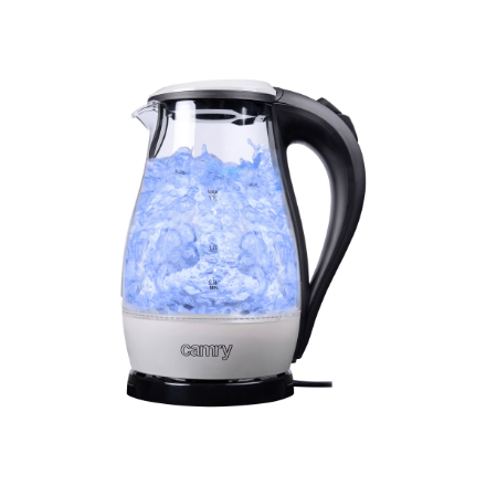 Camry | Kettle | CR 1251 | Standard | 2000 W | 1.7 L | Glass | 360° rotational base | Glass/Black