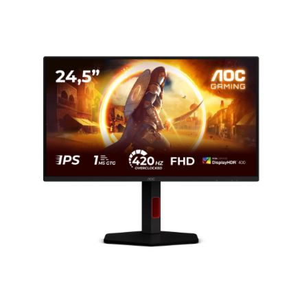 AOC | 25G4KUR | 25 " | Fast IPS | FHD | 16:9 | 420 Hz | 1 ms | 1920 x 1080 pixels | 350 cd/m² | HDMI ports quantity 2 | Black