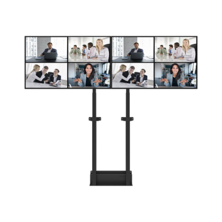Neomounts Floor stand | ADM-875BL2 Dual screen adapter | Adjustable Height | 42-65 " | Maximum weight (capacity) 40 kg | Black