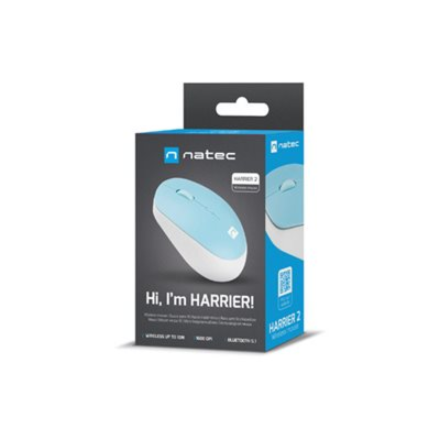 Natec | Mouse | Harrier 2 | Wireless | Bluetooth | White/Blue