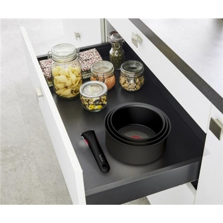 TEFAL Pot Set, 4 pcs | L7649453 Ingenio Ultimate | 16/18/20 cm | Aluminum | Black