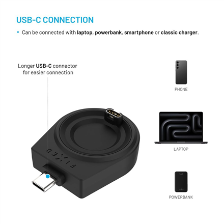 Fixed | Charging USB-C adapter FIXED for smartwatch Garmin Fenix 5/6/7/7X/8, Epix, Venu 2/3/3S, Vívoactive 3/4/5