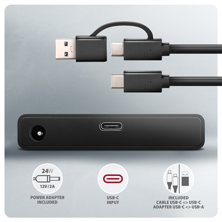 AXAGON USB-C 10Gbps FAST PORT X adapter for 2.5"/3.5" SSD/HDD | ADSA-FPX