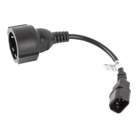 Lanberg | IEC 320 C14 to Schuko Adapter Cable for UPS | CA-C14E-10CC-0018-BK