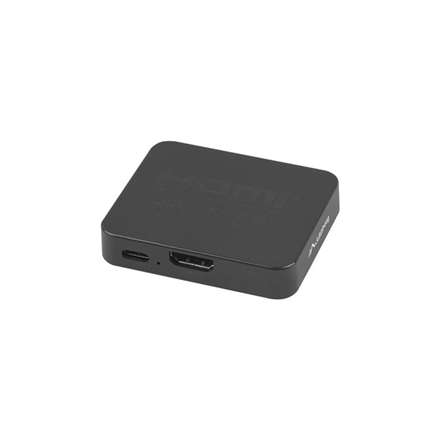 Lanberg Splitter video HDMI to 2X HDMI 4K, USB-C Port, Black | SPV-HDMI-1002