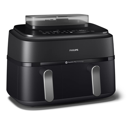 Philips | Dual Basket Airfryer | NA551/00 5000 Series | Power 2750 W | Capacity 9 L | RapidAir Plus and Air Steam | Black