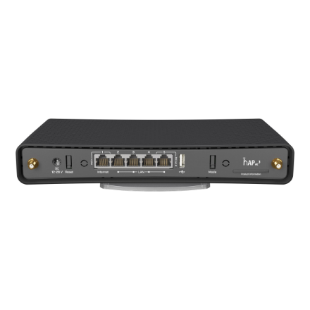 Wireless Router | HAP AC3 | 802.11ac | 300+867 Mbit/s | 10/100/1000 Mbit/s | Ethernet LAN (RJ-45) ports 5 | Mesh Support No | MU-MiMO No | No mobile broadband | Antenna type 2xExternal | 1 × USB-A