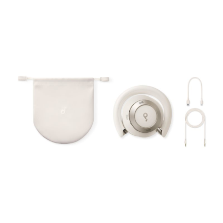 Anker Soundcore | Foldable Headphones | Space One Pro | Bluetooth | Over-ear | Microphone | Cream White | Wireless