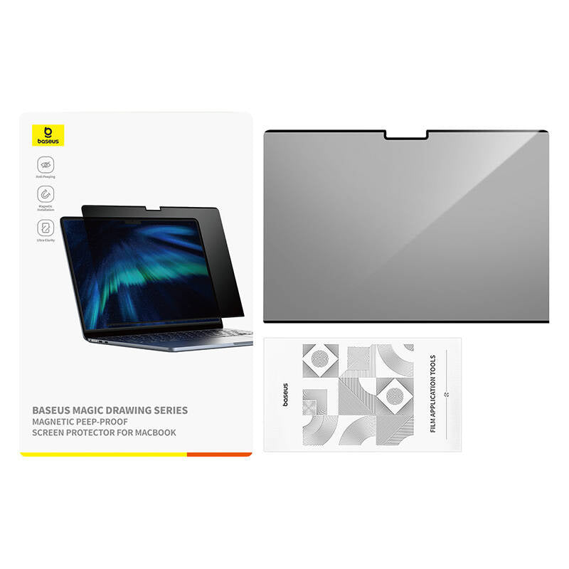 Baseus Magic Drawing magnetic protective privacy overlay for MacBook Pro 13" (2022) + cleaning kit (transparent) - Product Image 4