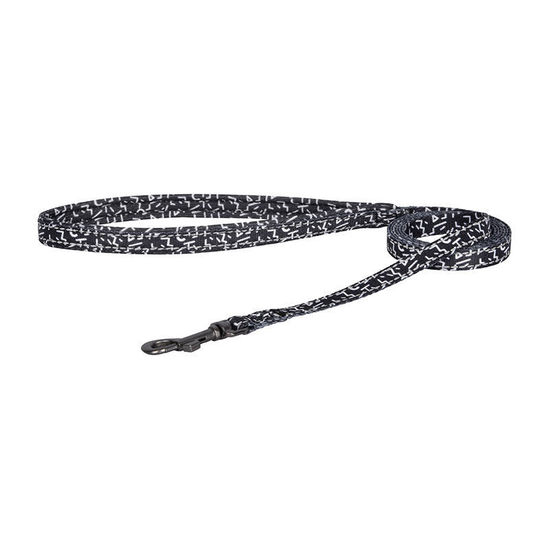 Dogness walking set leash 1,5m+harness for dog (black and white) - Product Image 3