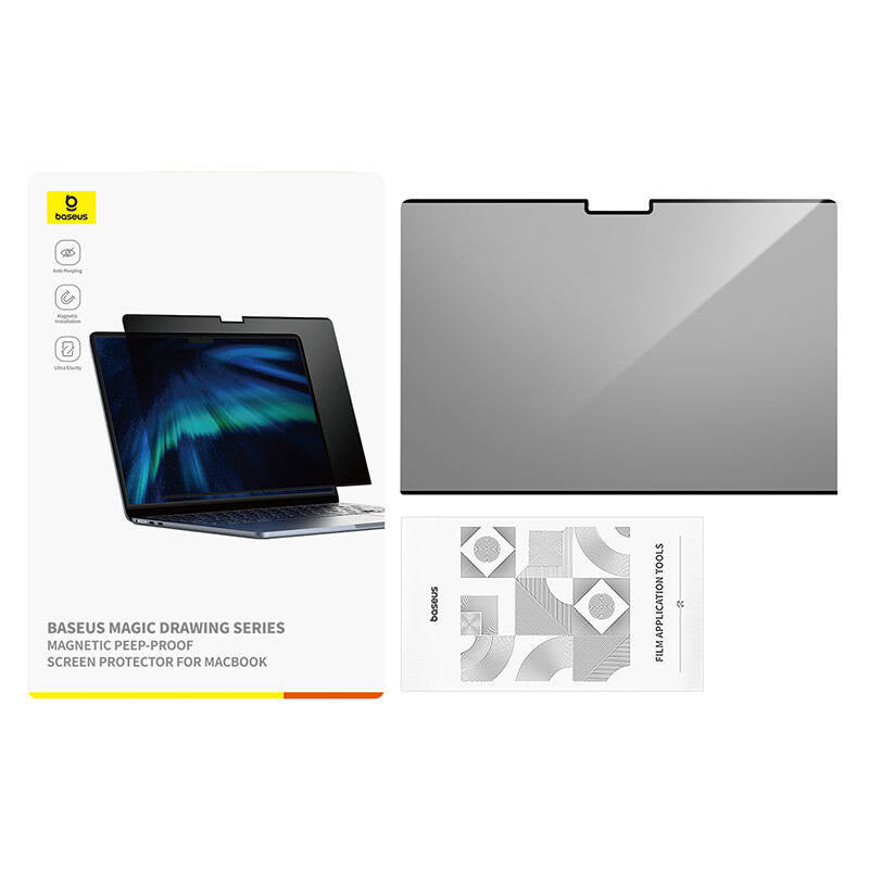 Baseus Magic Drawing magnetic protective privacy overlay for MacBook Air 15.3" (2023/2024) + cleaning kit (transparent) - Product Image 4