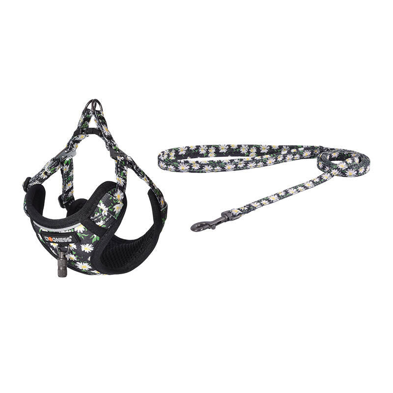 Dogness walking set leash 1,5m+harness for dog (multicolor) - Product Image 1