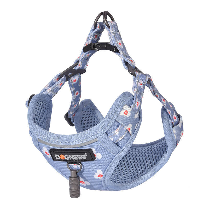 Dogness walking set leash 1,5m +harness for dog (light blue) - Product Image 2
