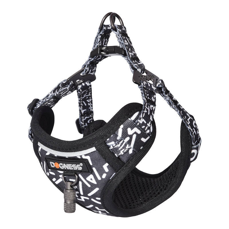 Dogness cat leash 1,5m+harness walking set (black and white) - Product Image 2