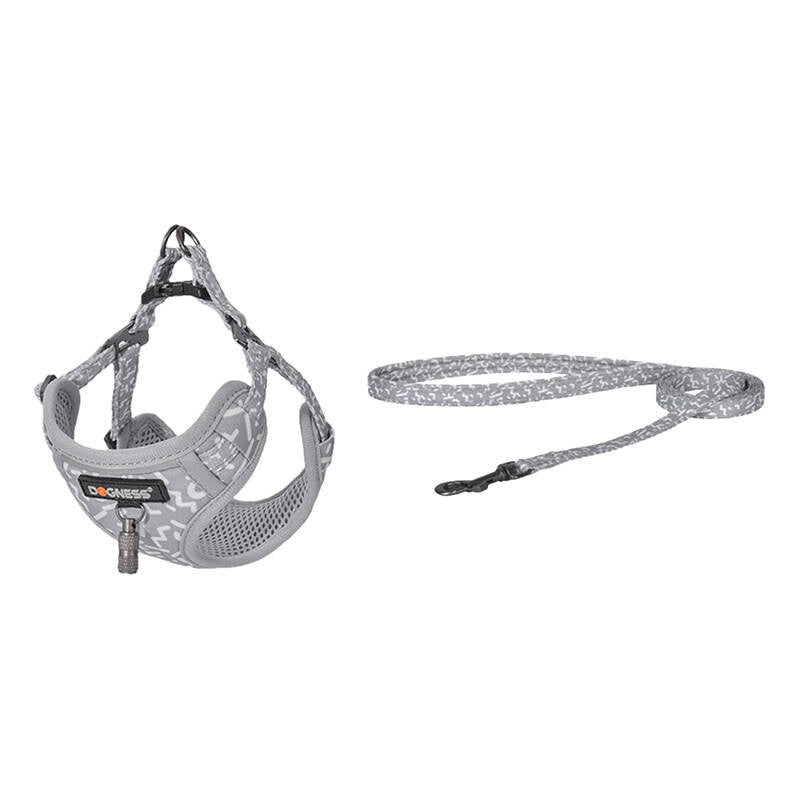 Cat set Dogness harness and leash 1,5m (Light Grey) - Product Image 1