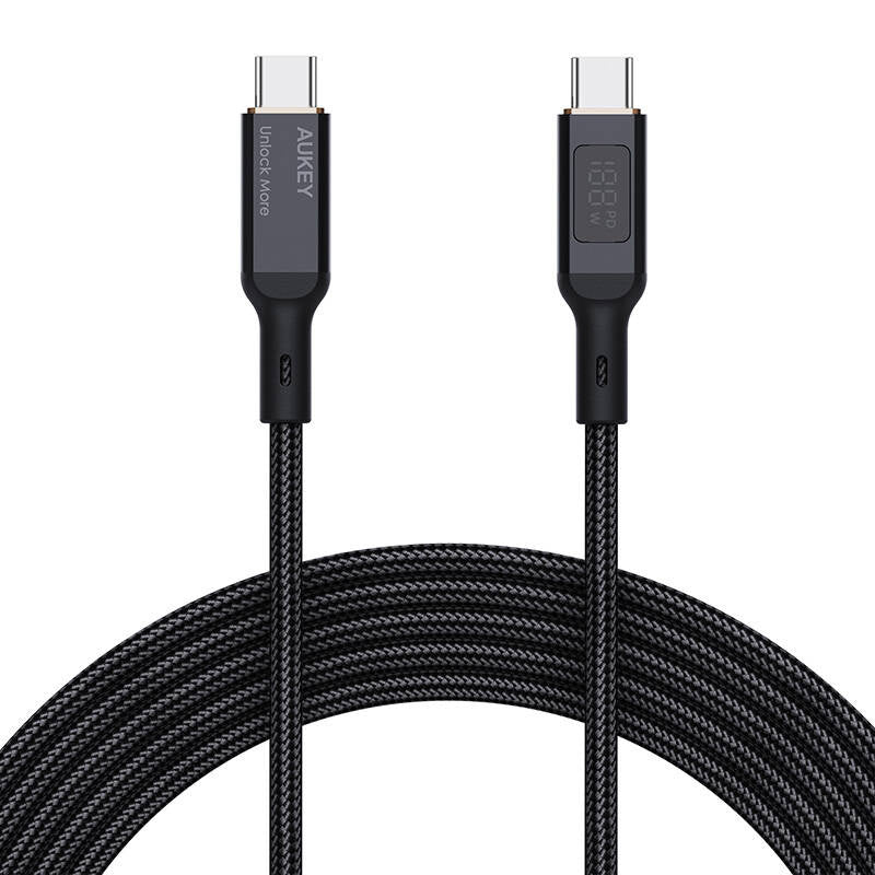 USB-C to USB-C Cable Aukey CB-MCC102, 100W, 1.8m (black) - Product Image 1