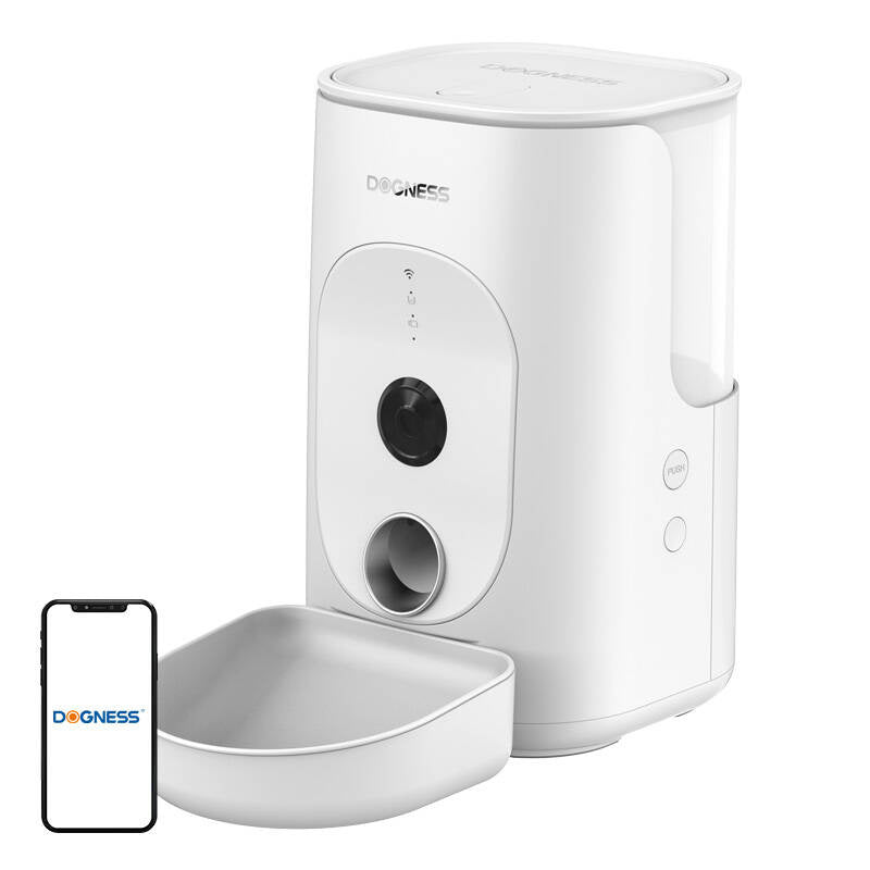 Dogness F15 WiFi 4L smart food dispenser with camera with plastic bowl (white) - Product Image 1